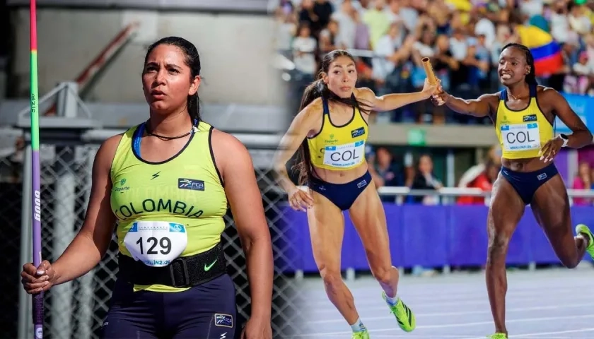 Valentina Barrios y María Alejandra Rocha en un relevo