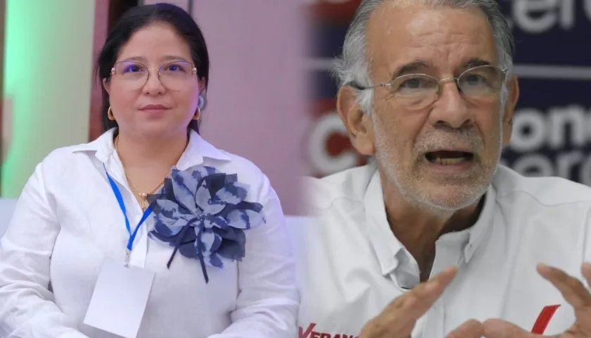 Alcira Sandoval, alcaldesa de Soledad, y Eduardo Verano, gobernador del Atlántico. 