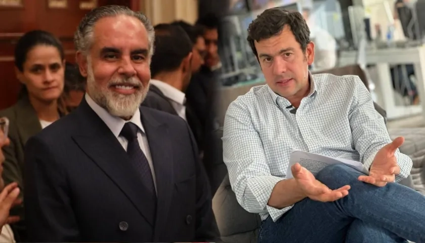 (Izq. a Der.) Armando Benedetti y Rodrigo Lara. 