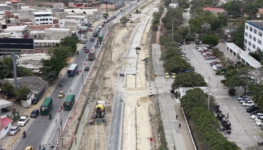 Avances de la obra en la Circunvalar de Soledad. 