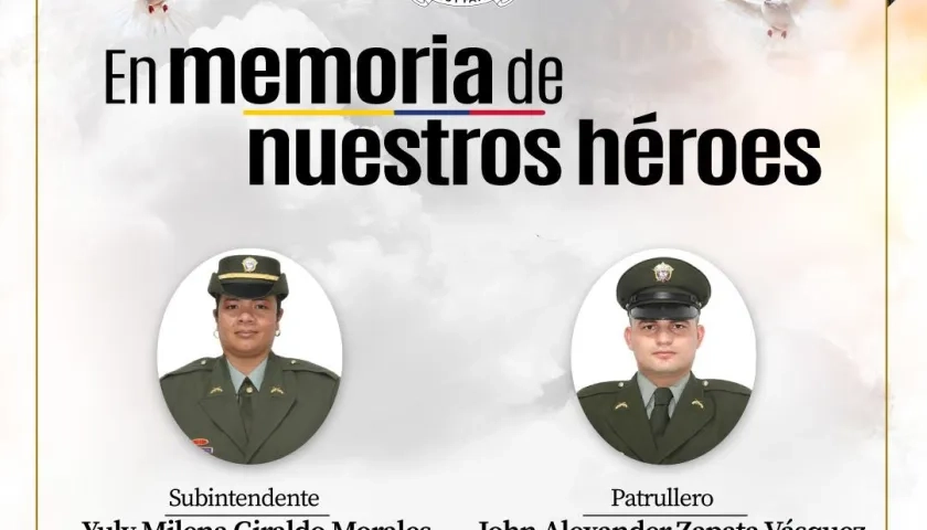 Policías asesinados en Medellín.