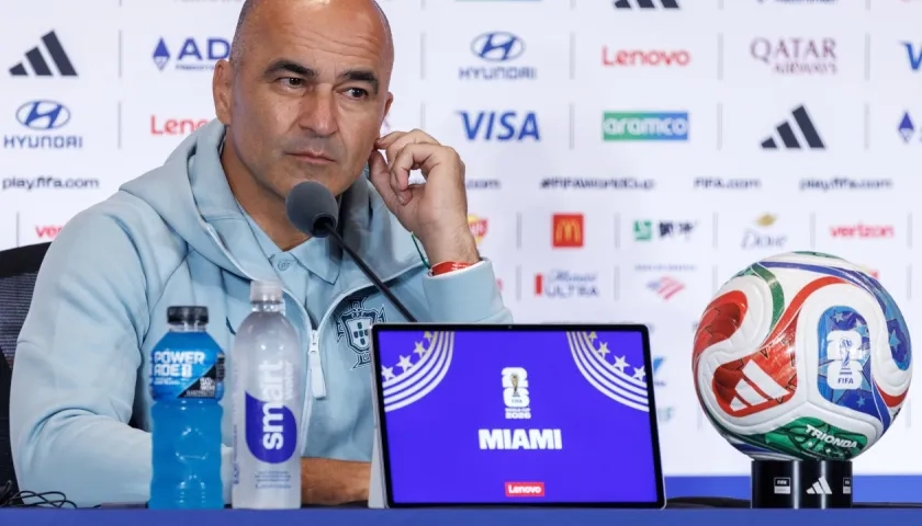 El español Roberto Martínez, técnico de Portugal, en rueda de prensa.