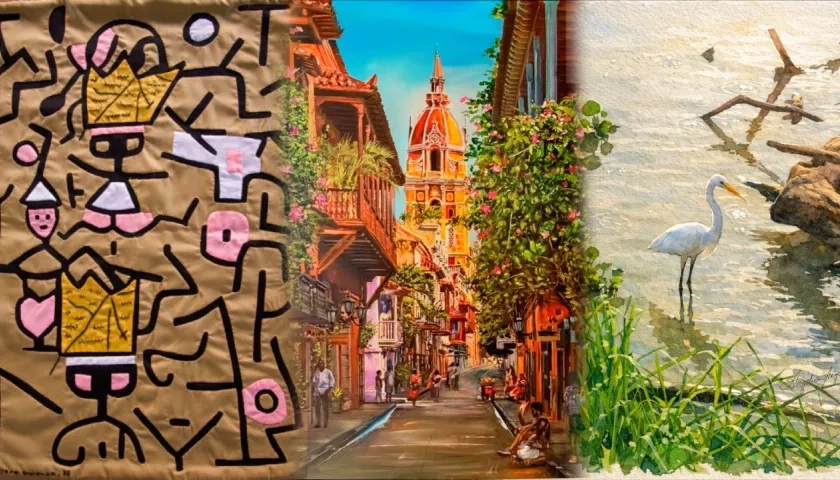 Obras de Clara valencia, Jairo Watts y Angelica Angulo. 