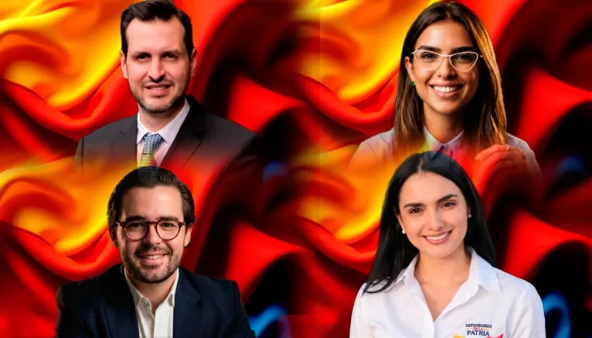 Arriba de derecha a izquierda Carlos Ríos y Valerie Lafaurie. Abajo: Nicolás Gómez y María Fernanda Sandoval.