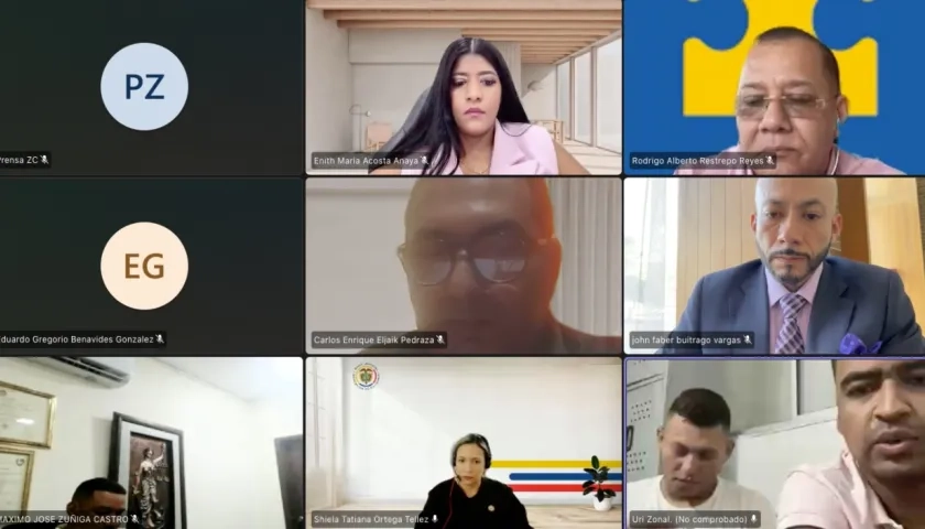 Aspecto de la audiencia virtual de este miércoles. 