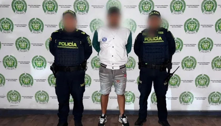Dilan Aldemar Jiménez Navas, capturado por la Policía. 