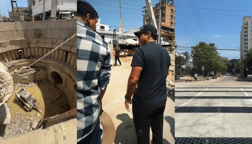 El alcalde Alejandro Char realizó un recorrido por la obra de canalización en el arroyo de la calle 85.