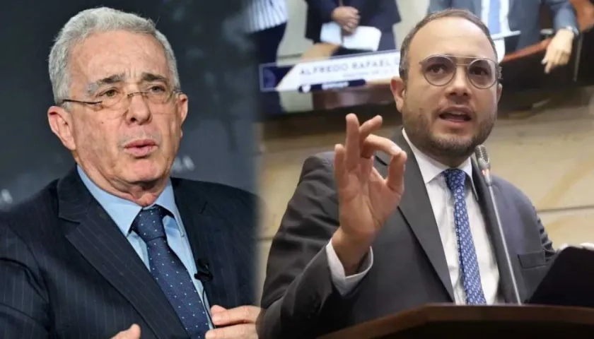 El expresidente Álvaro Uribe y el senador Alfredo Deluque.