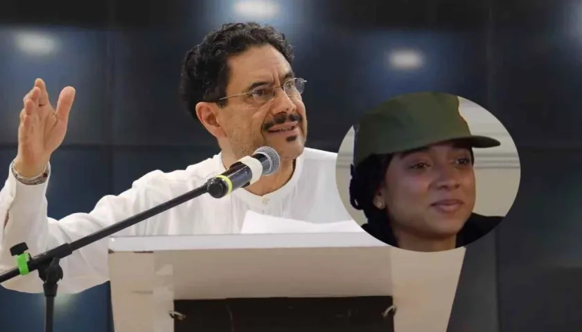 El senador Iván Cepeda y Juliana Guerrero.