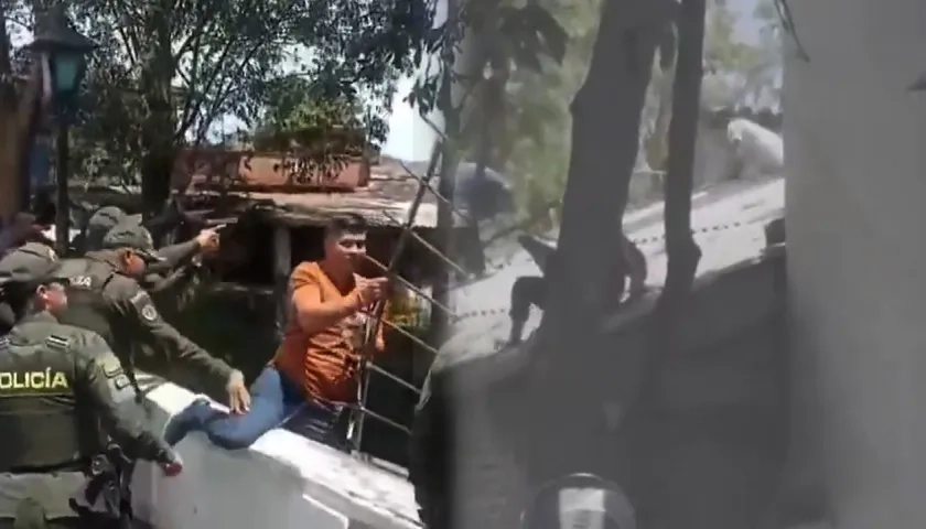Momento en que los reclusos se fugaban. 