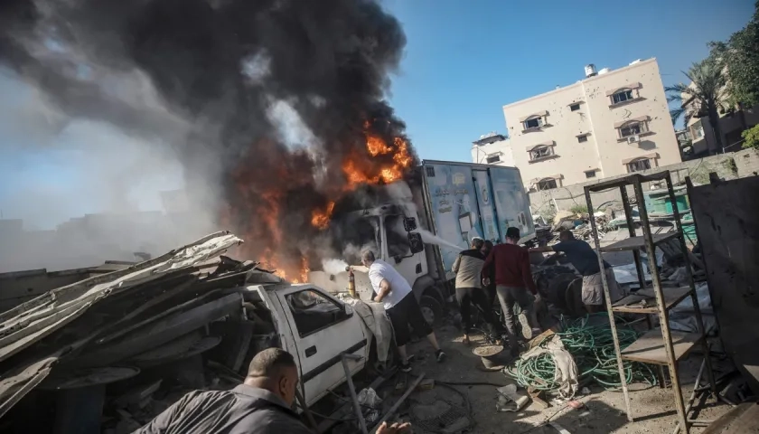 Imagen de un bombardeo.