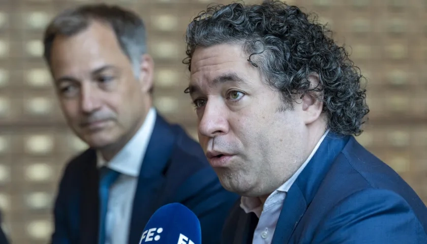 El músico Gustavo Dudamel en la sede de las Naciones Unidas, en Nueva York.