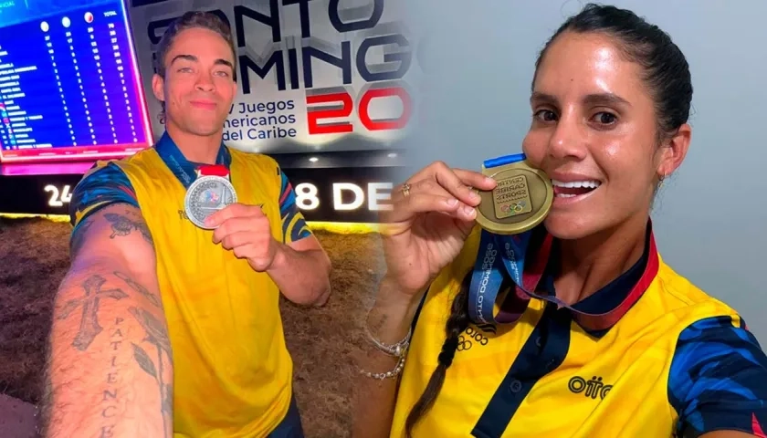 La tenista María Paulina Pérez y el ciclista Cristian Ortega.