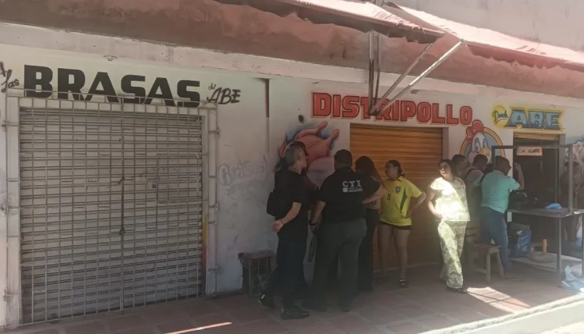Lugar del asesinato del comerciante.