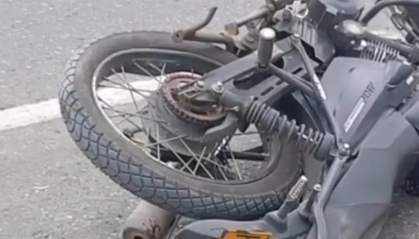 Motocicleta implicada en el accidente. 