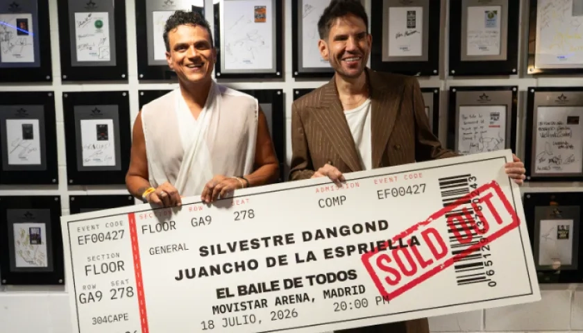 Silvestre Dangond y Juancho De la Espriella en el concierto en Madrid