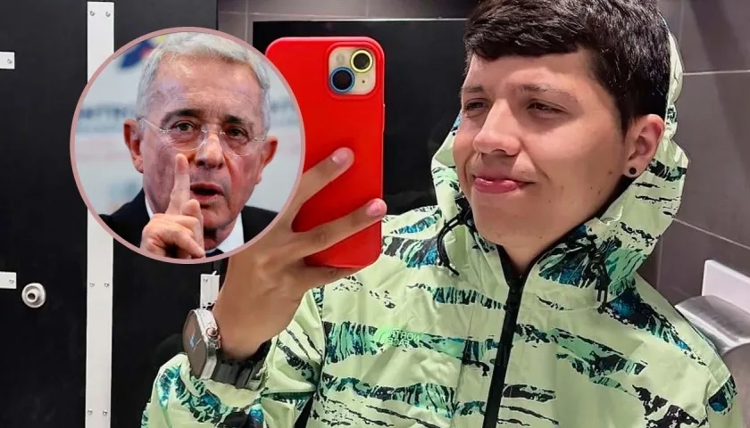 El expresidente Álvaro Uribe y el joven Johan Sebastián Durán Guerrero.
