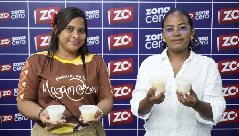 La coordinadora de Cultura de Repelón, Lizeth Carrillo, y la matrona Ingrid Espinoza. 