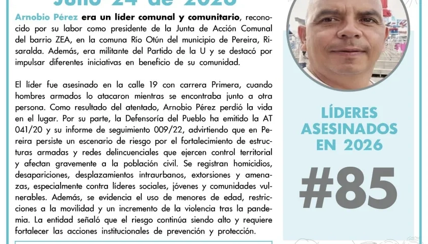 Líder comunal Arnobio Pérez.