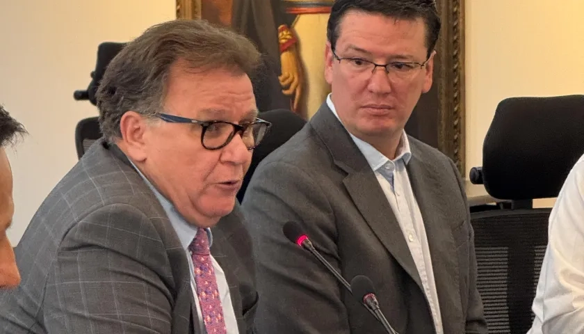 Indalecio Dangond, ministro de Agricultura designado, y Germán Bahamón, gerente de la Federación Nacional de Cafeteros. 