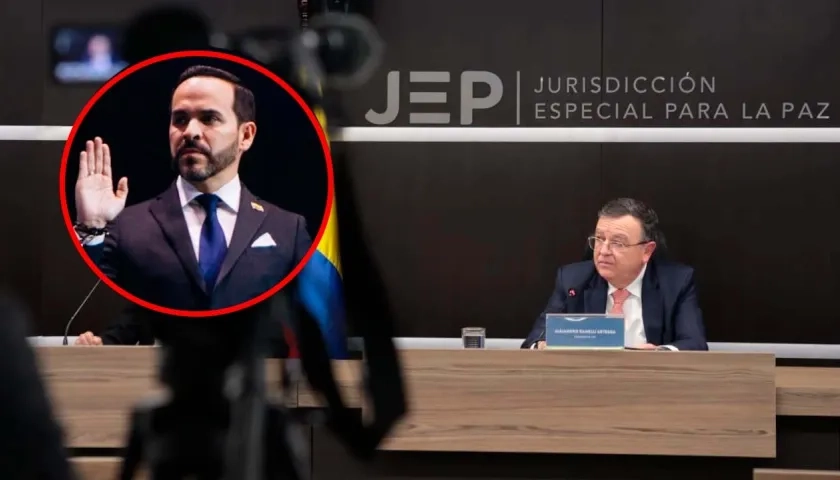 Jurisdicción Especial para la Paz y Abelardo De La Espriella (círculo). 