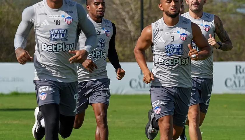 Jermein Peña, Edwin Herrera, Yeison Suárez y Guillermo Celis, jugadores del Junior.