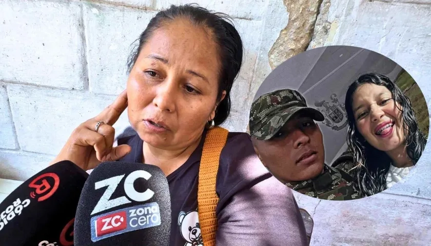 Sandra Estrada con su yerno Jorge Montalvo y su hija Sharith Alejandra González Estrada.