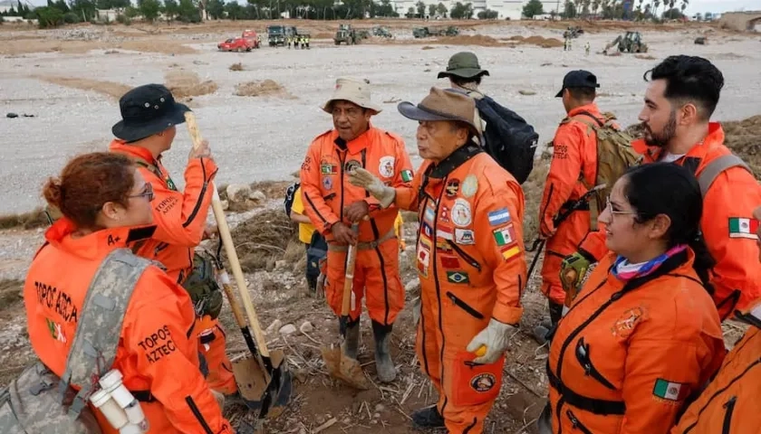 Algunos brigadistas de Los Topos. 
