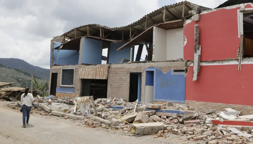 Casas afectadas por el terremoto de magnitud 7,4 del pasado lunes, en el municipio de Ansermanuevo, Valle del Cauca.