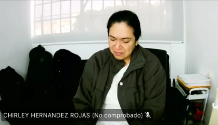 Chirley Hernández Rojas durante la audiencia de este miércoles. 