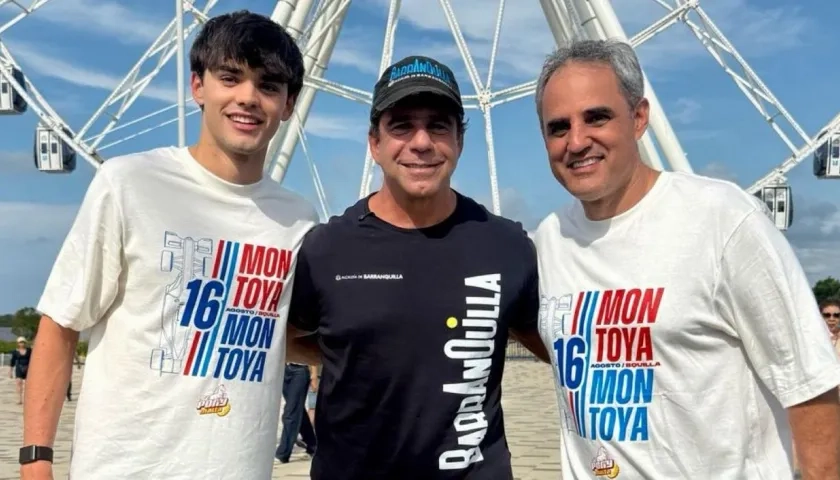 Sebastián Montoya, Alex Char y Juan Pablo Montoya.
