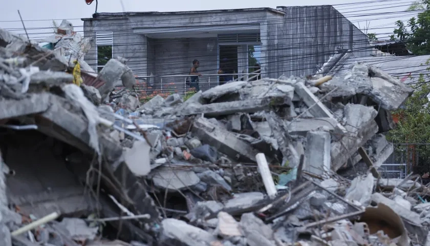 Edificio destruido en Chocó.