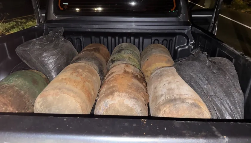 Los explosivos hallados.