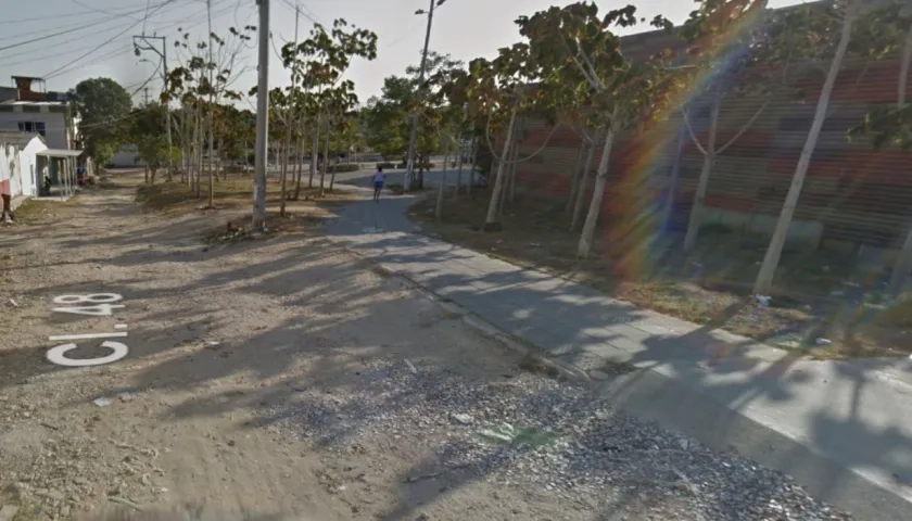 Lugar donde fue asesinado el joven al mediodía de este domingo. 
