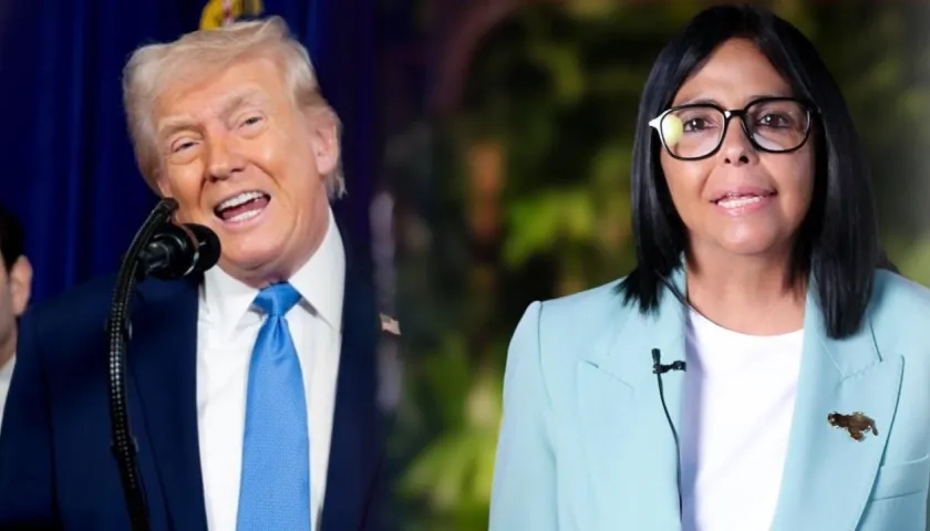 Donald Trump y Delcy Rodríguez.