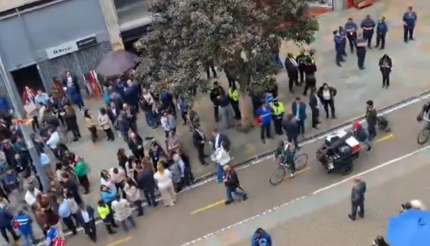 Imagen de la evacuación en Bogotá.