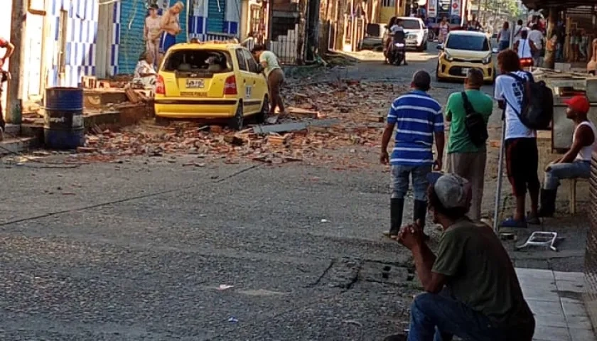 Una de las zonas afectadas en Buenaventura por el sismo.