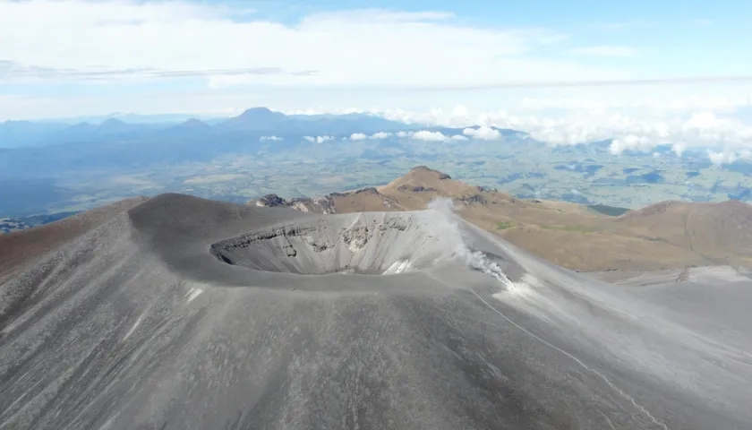 Volcán Puracé, ubicado en el departamento del Cauca. 