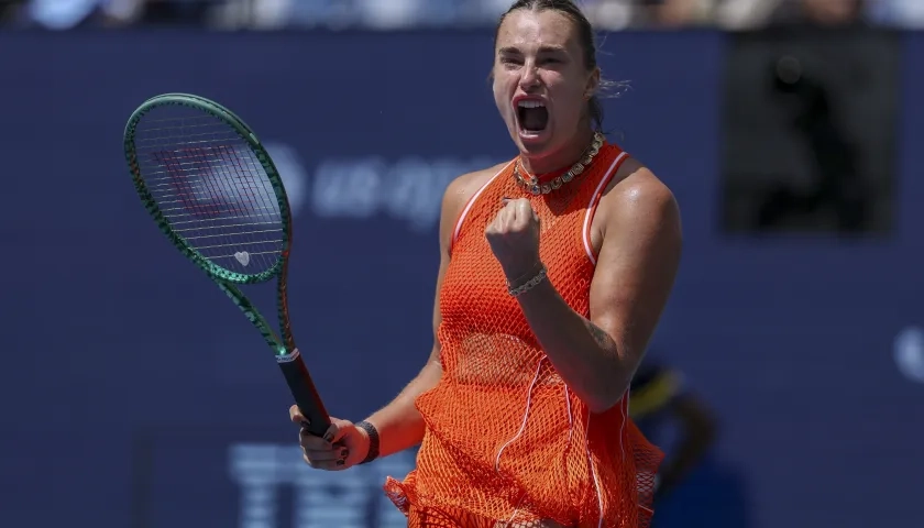Aryna Sabalenka, número uno del mundo, durante su partido contra María Camila Osorio.