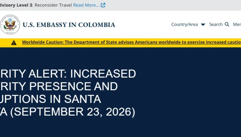 Alerta que emitió Estados Unidos. 