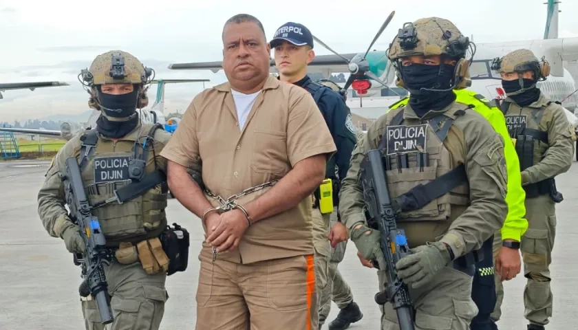 Geovany Andrés Rojas, alias ‘Araña’, cuando iba a ser extraditado. 