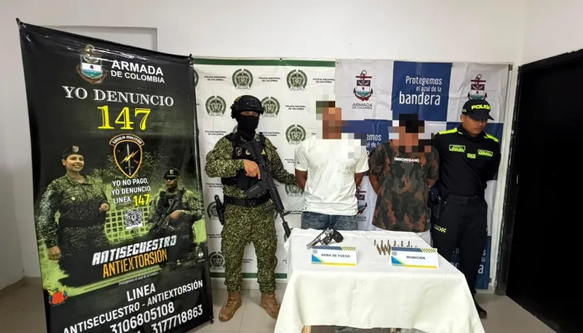 Las capturas fueron realizadas por la Armada Nacional y la Policía.  