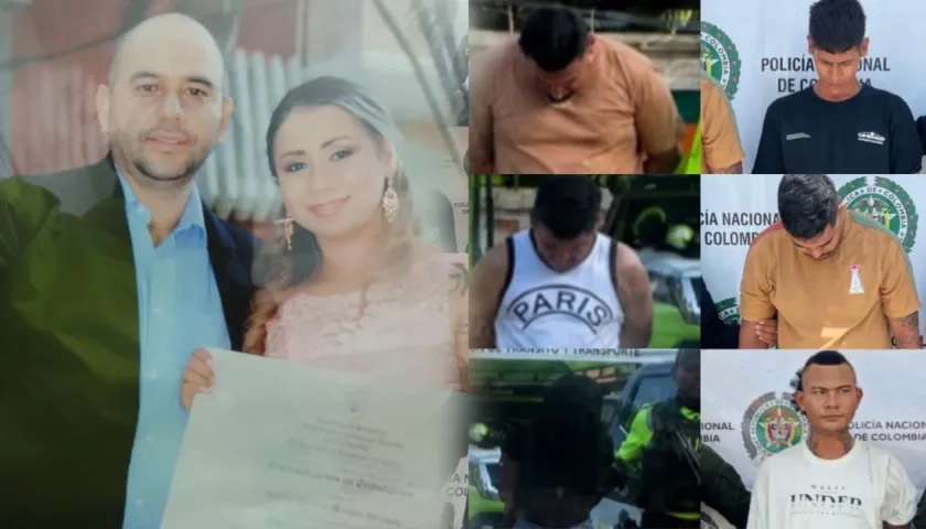 Alias 'Pinocho' y su pareja. De lado derecho, los otros 12 capturados. 