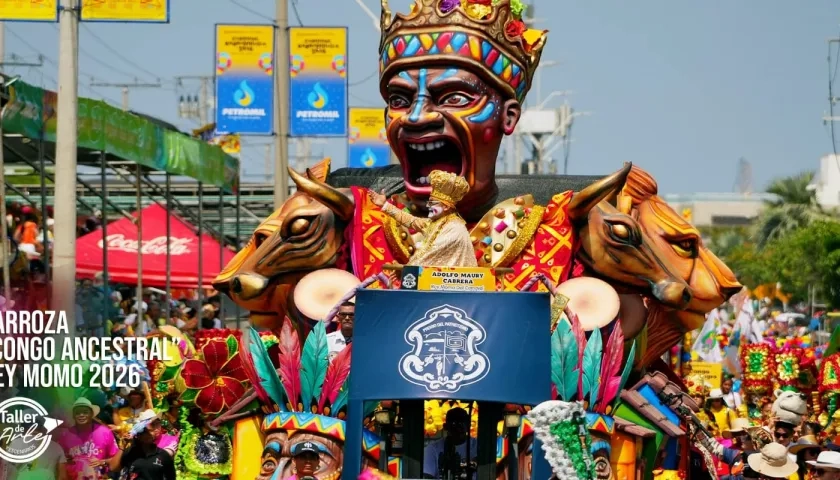 Carroza 'Congo ancestral' del Rey Momo 2026 Adolfo Maury.