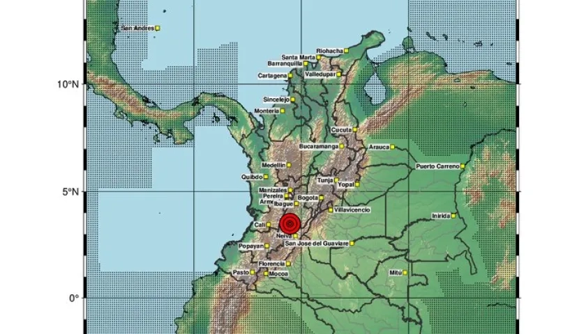 El reporte del Servicio Geológico Colombiano.
