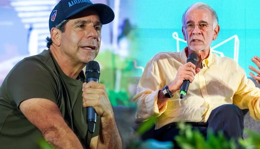 (De Izq. a Der.) Alejandro Char, alcalde de Barranquilla; y Eduardo Verano, gobernador del Atlántico. 