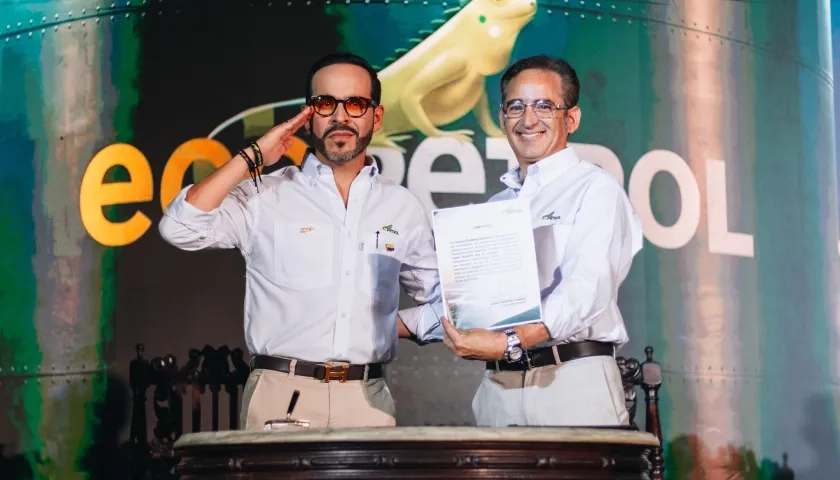 El Presidente de la República, Abelardo De La Espriella, y el presidente de Ecopetrol, Joaquín Gutiérrez.