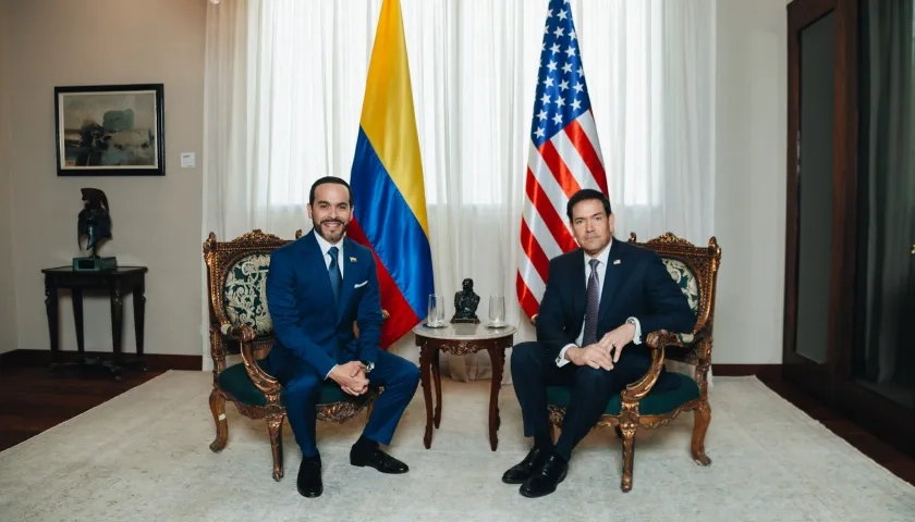 El Presidente Abelardo De La Espriella y el Secretario de Estado de EE.UU., Marco Rubio, durante su reunión en Barranquilla.