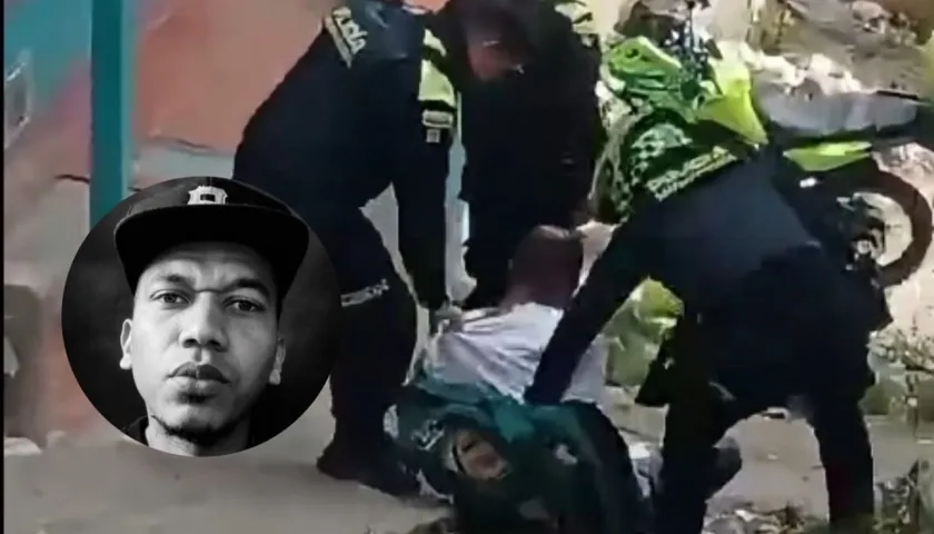 Momento de la agresión contra Donovan Balanta Paz.