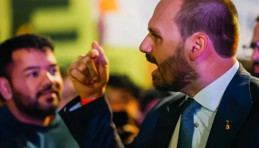 Eduardo Bolsonaro, hijo del exmandatario Jair Bolsonaro.
